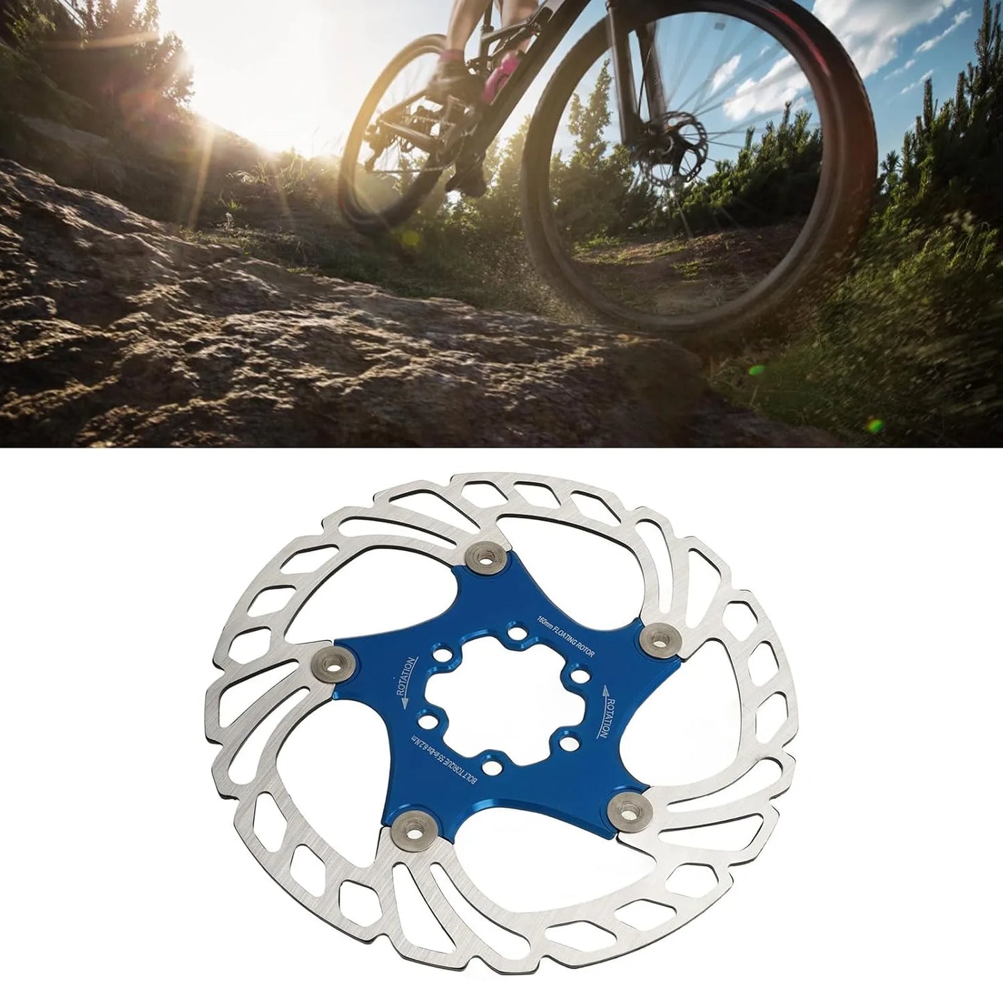 Stainless Steel Bike Disc Brake Rotor 180mm Blue