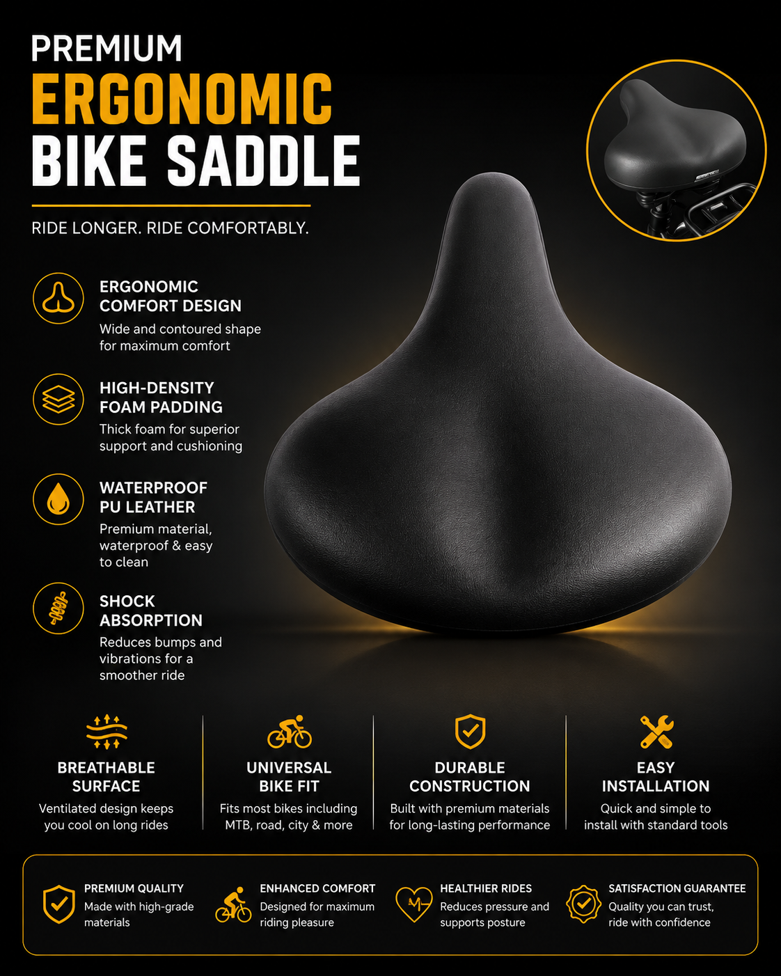 Saddle | Shockproof & Durable Seat