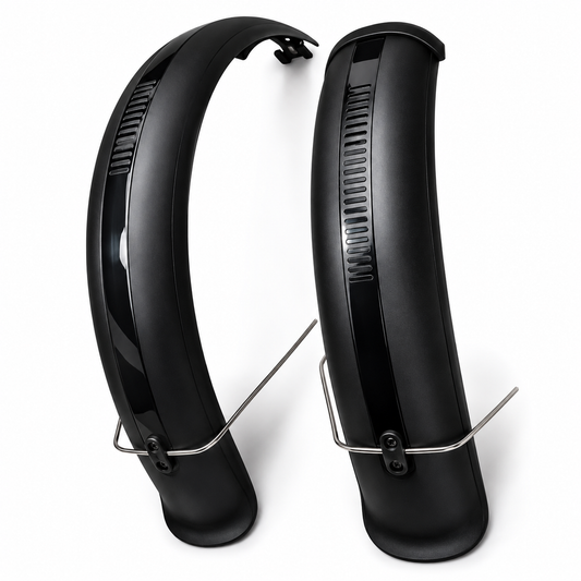 Electric Bicycle Front & Rear Fender Mudguard Set Black