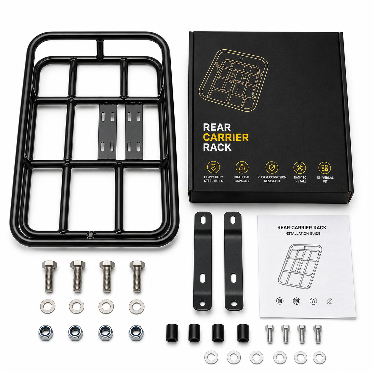 Heavy Duty Rear Bike Cargo Rack for Delivery Bags UK Mount