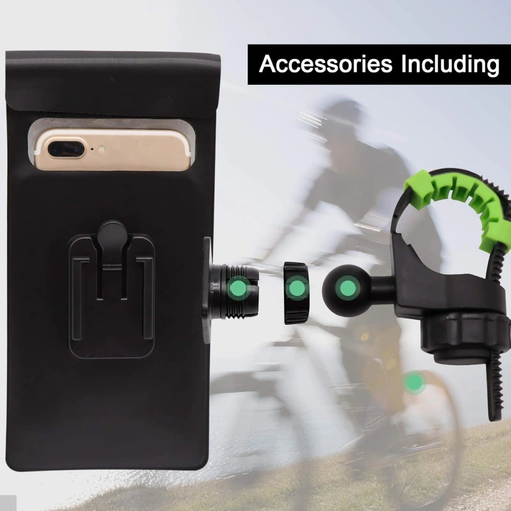 Waterproof Bike Phone Holder Bag with 360° Rotation