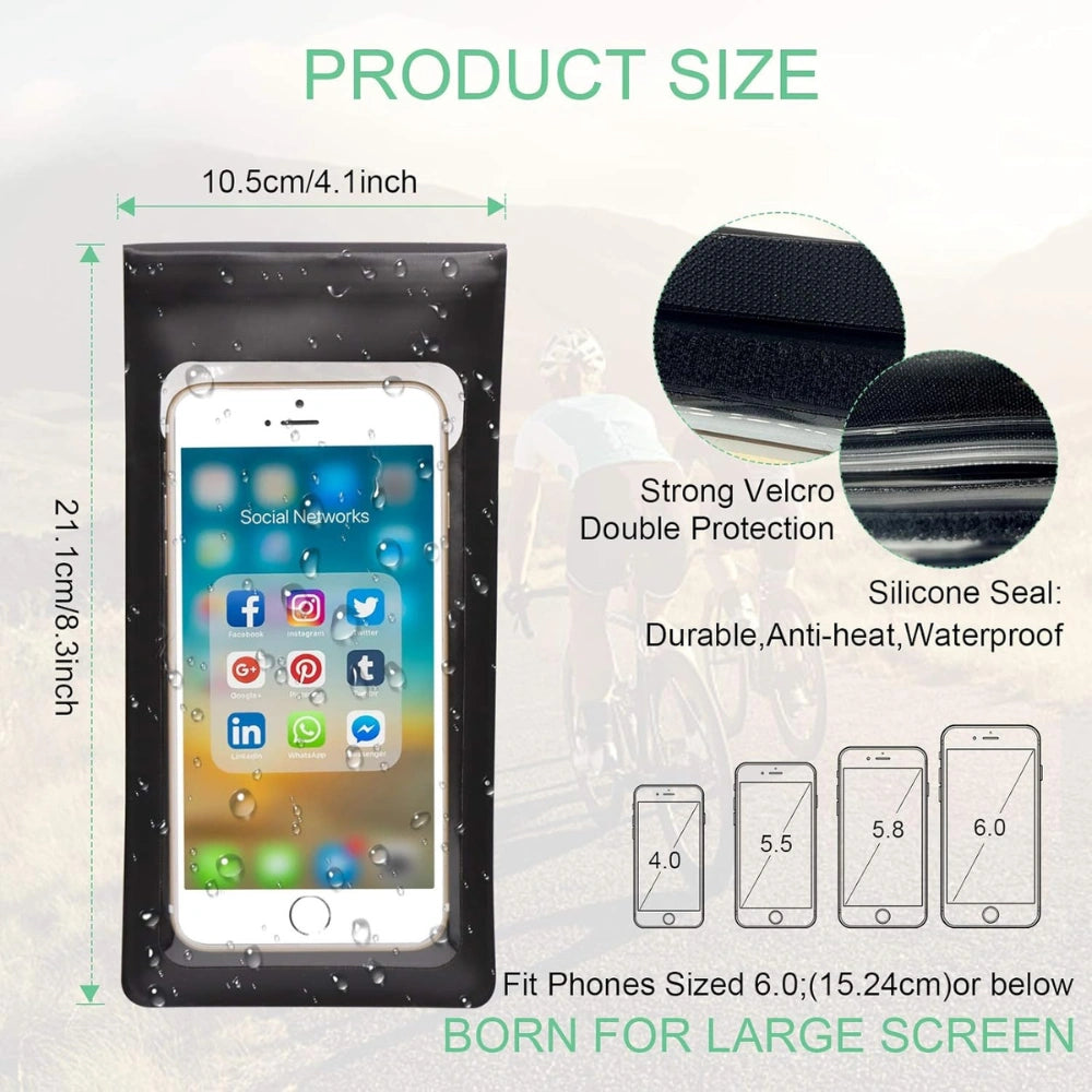 Waterproof Bike Phone Holder Bag with 360° Rotation